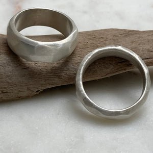 Faceted Silver Bands