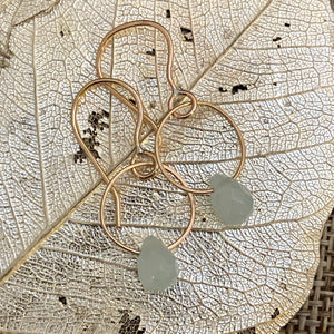 Single Gemstone Circle Earrings in Gold Fill