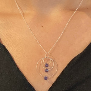 Iolite Necklace & Earrings in Sterling Silver