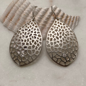 Lacy Leaf Diamond Earrings