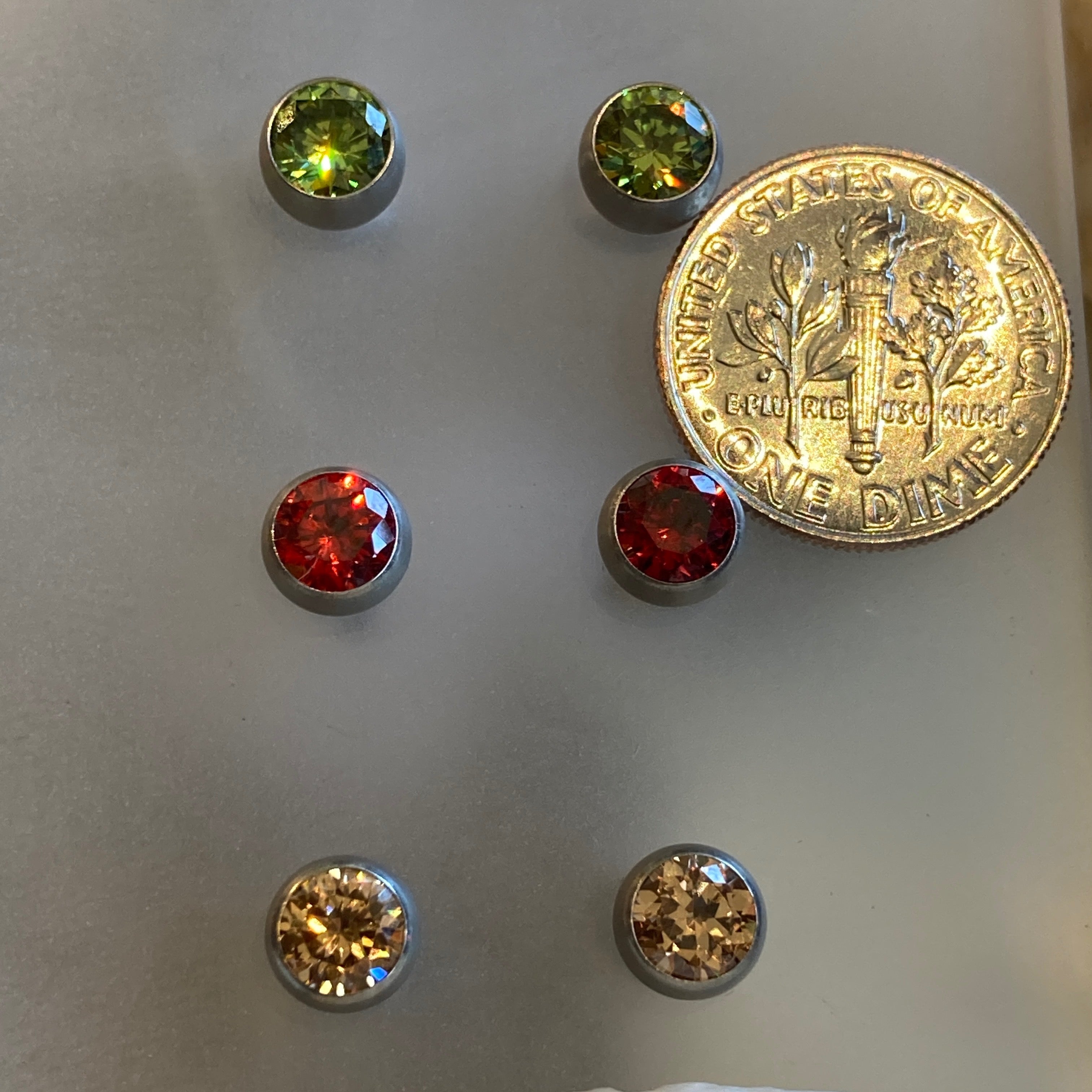 5mm Cubic Zirconium Steel Earrings