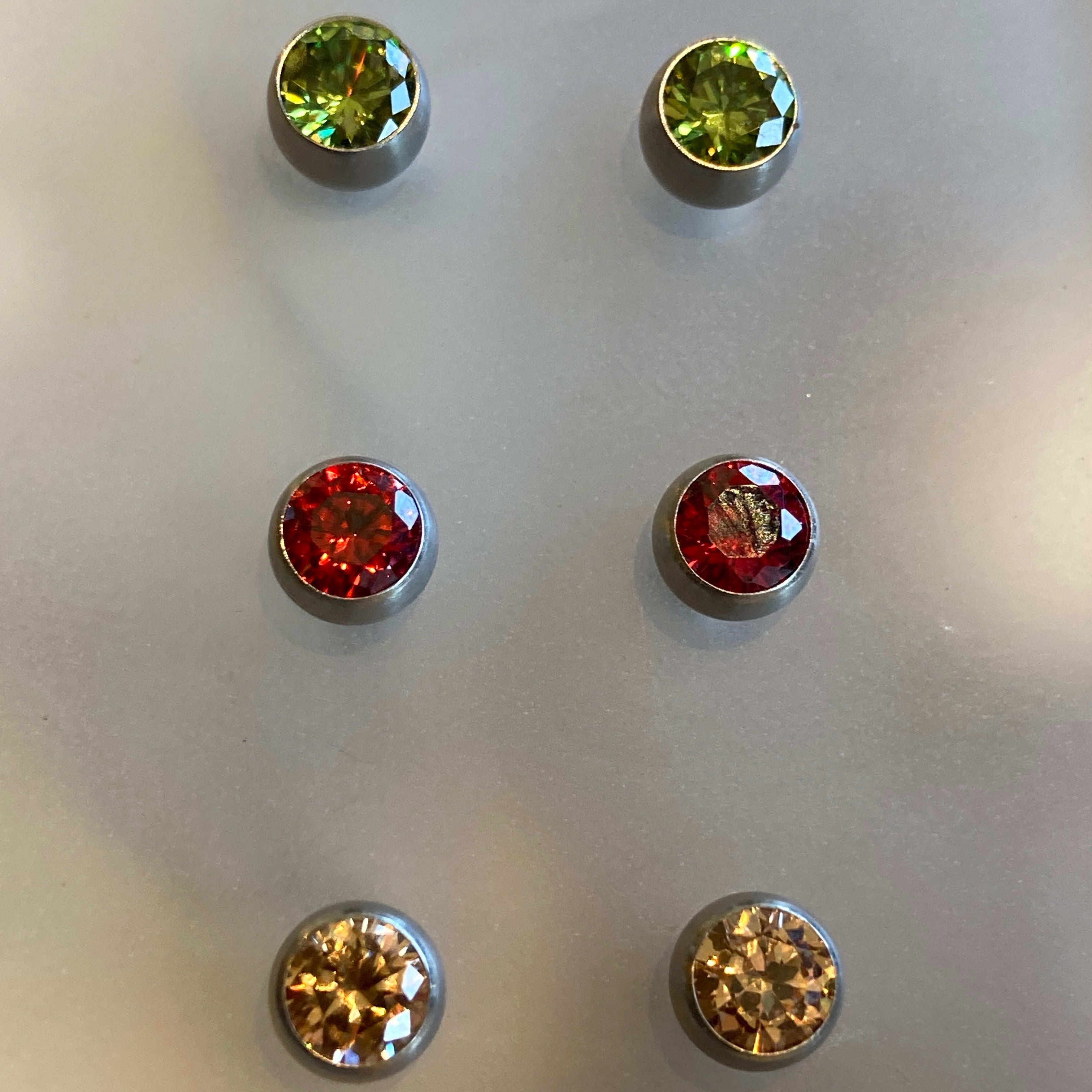 5mm Cubic Zirconium Steel Earrings