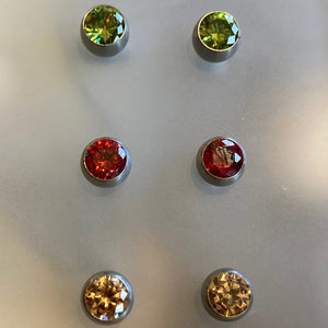 5mm Cubic Zirconium Steel Earrings