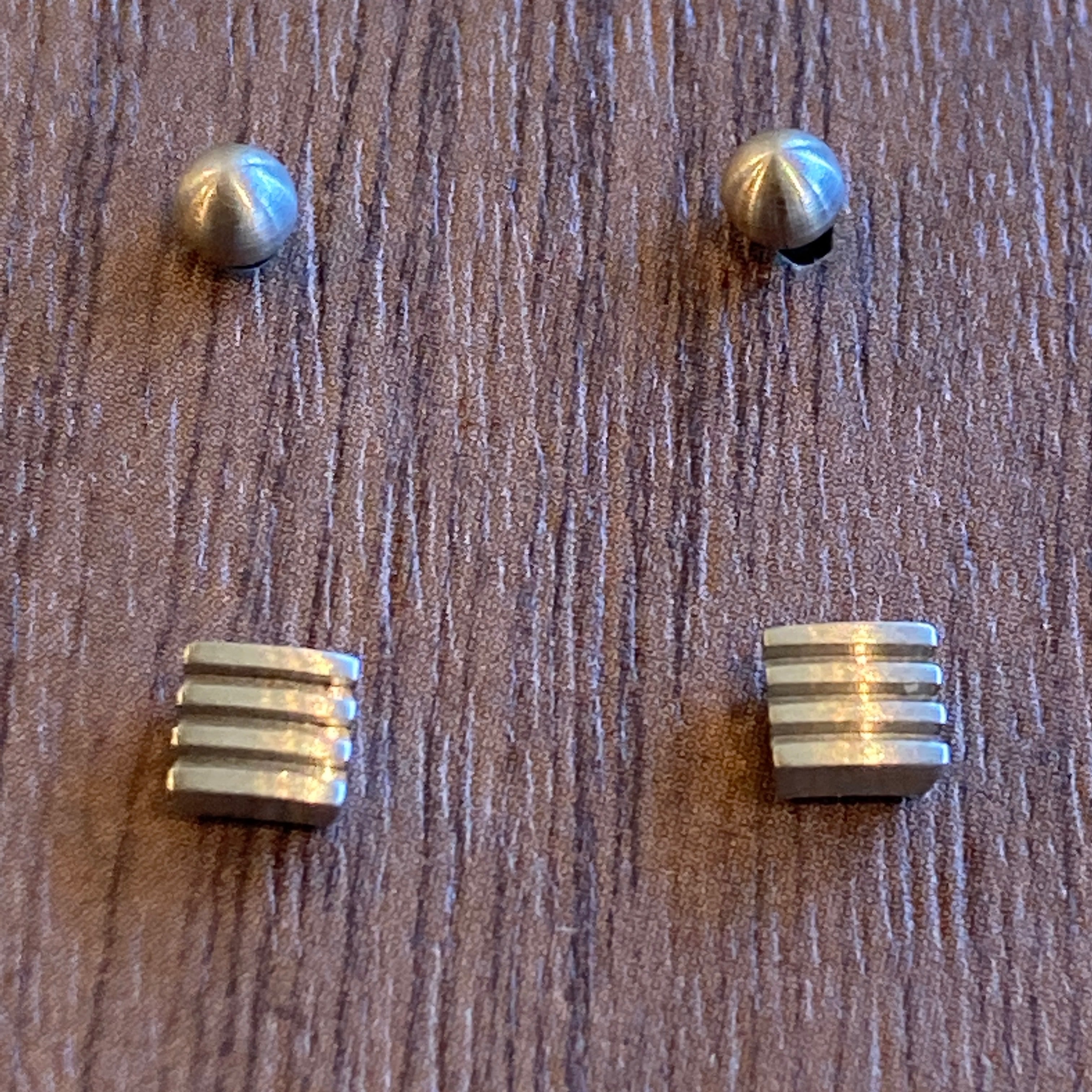 Ball or Square Steel Post Earrings