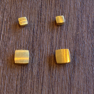 Smooth Gold Square Earrings