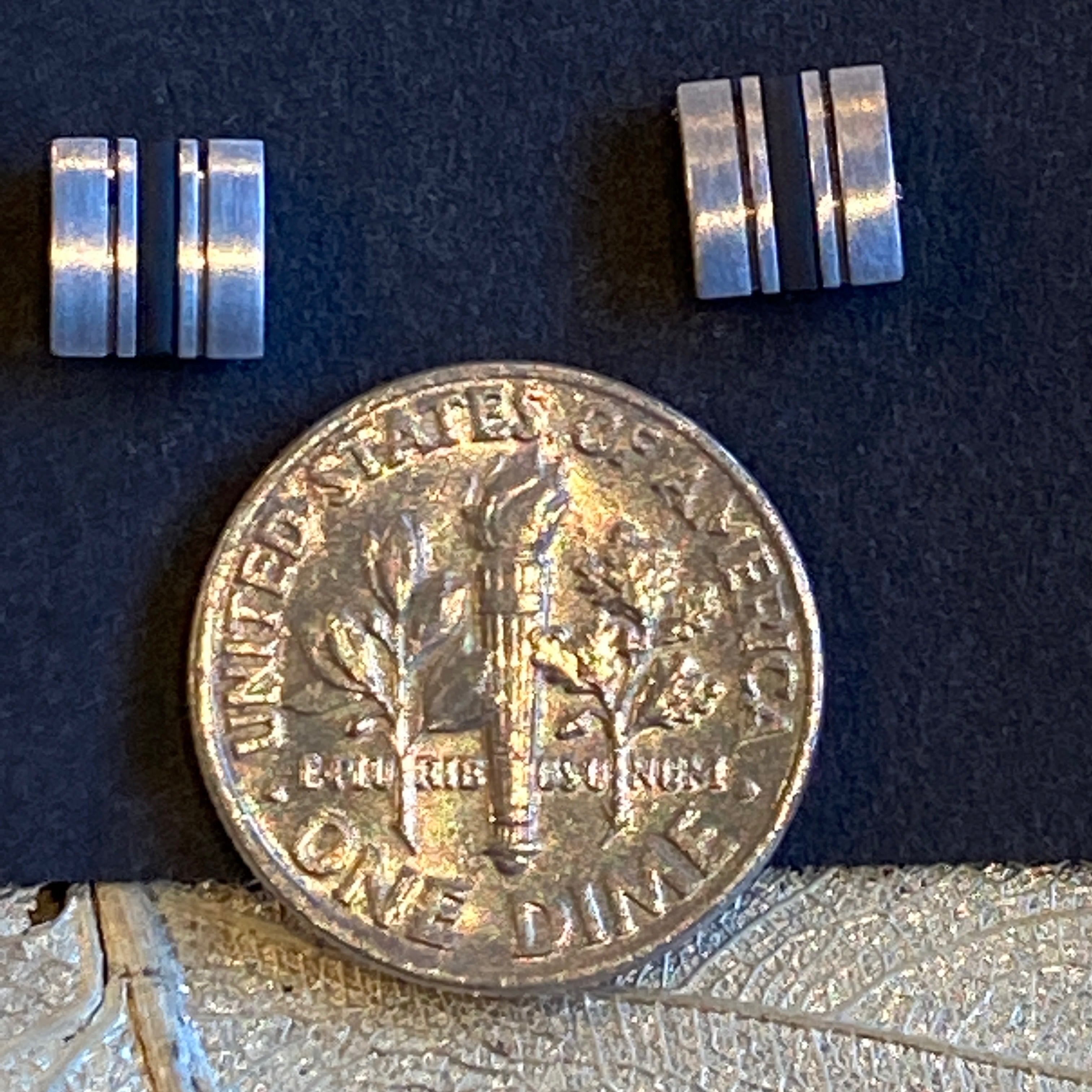 Rubber & Steel Square Earrings