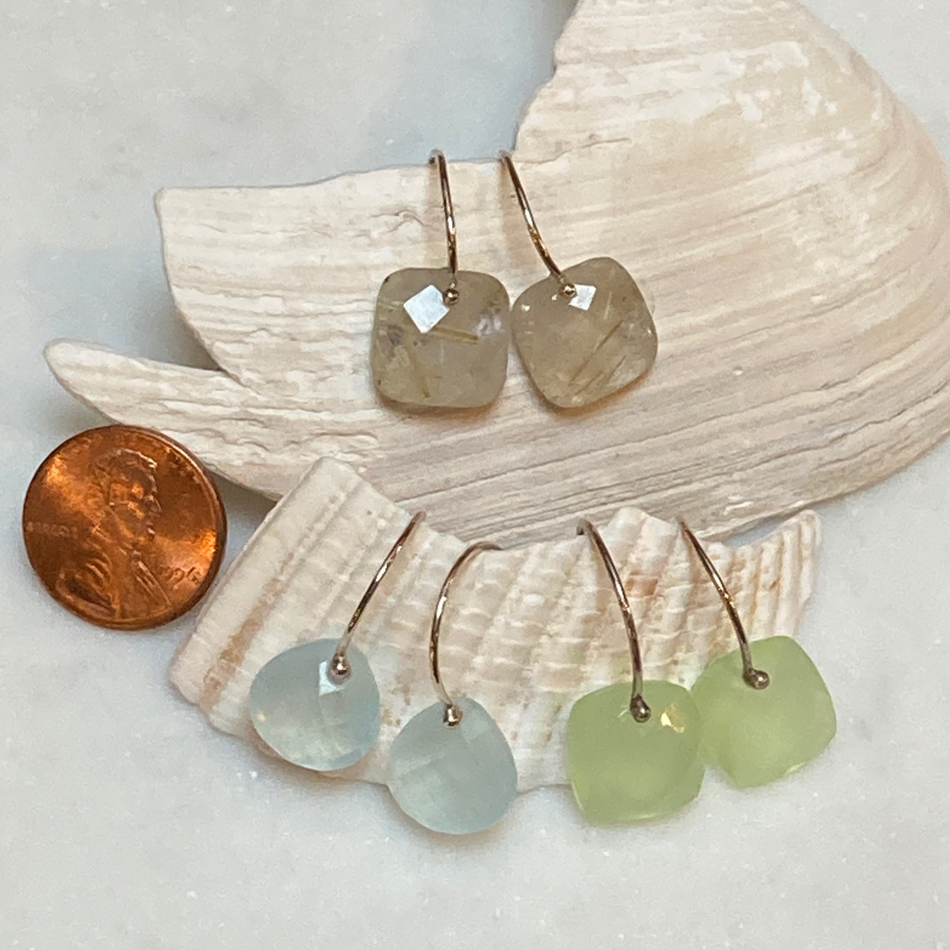 Faceted Gemstone Huggy Earrings