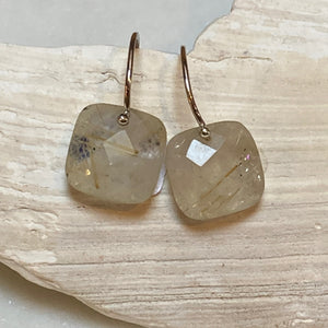 Faceted Gemstone Huggy Earrings
