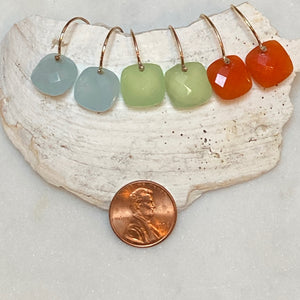 Faceted Gemstone Huggy Earrings in Gold Fill
