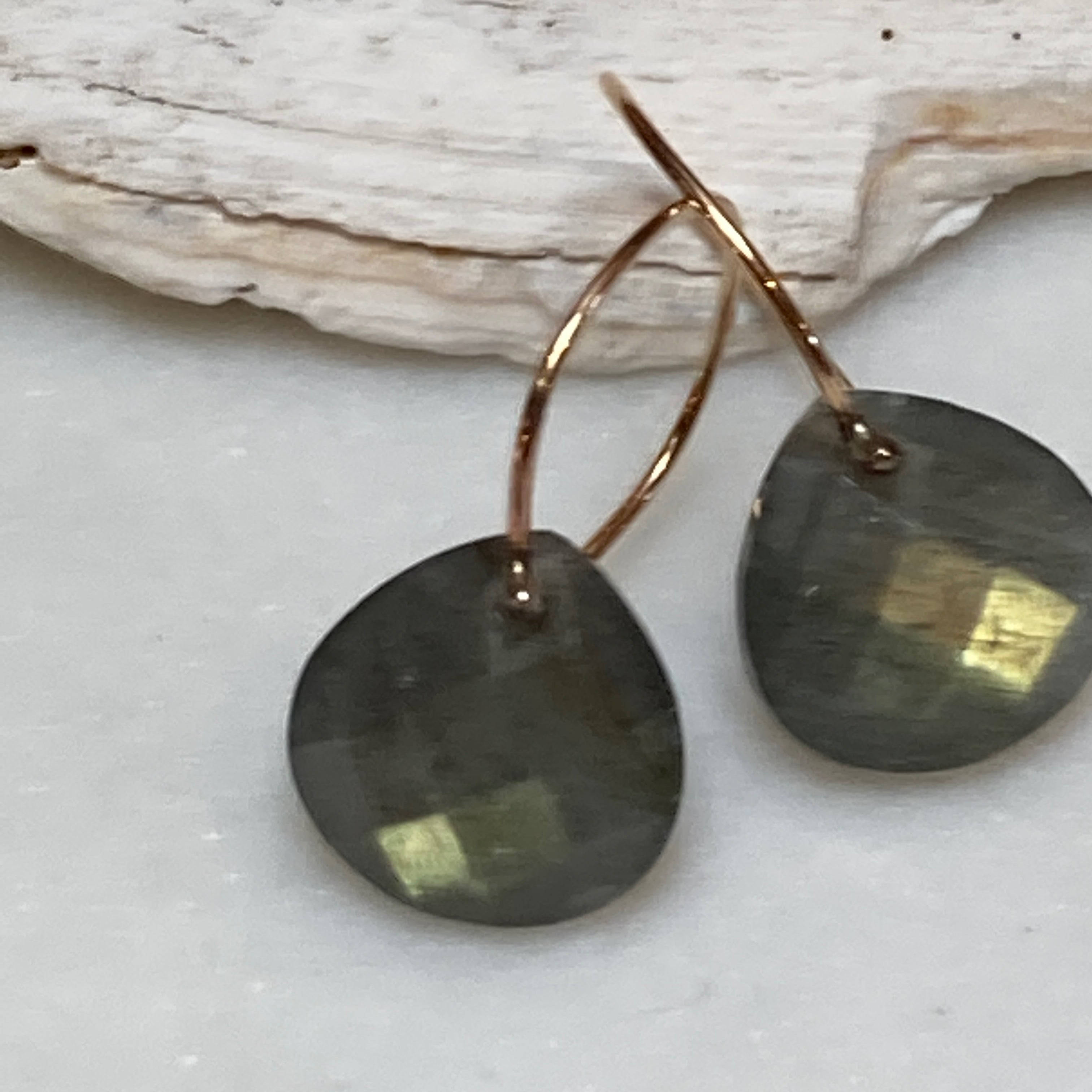 Faceted Gemstone Huggy Earrings in Gold Fill