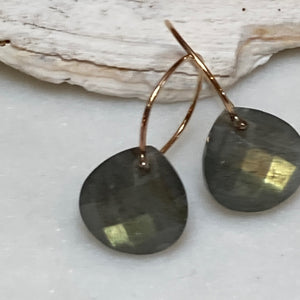 Faceted Gemstone Huggy Earrings in Gold Fill