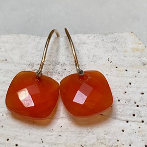 Faceted Gemstone Huggy Earrings in Gold Fill