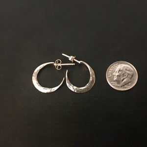 Hammered Hoops in Sterling Silver