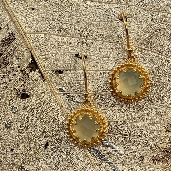 Small Round Gem Earrings