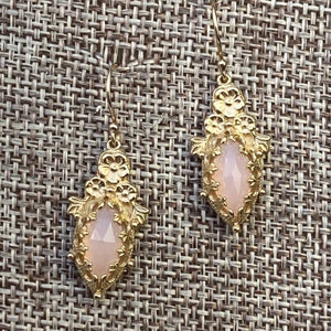 Marquise Fiori Rose Quartz Earrings
