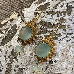 Aqua Chalcedony Earrings