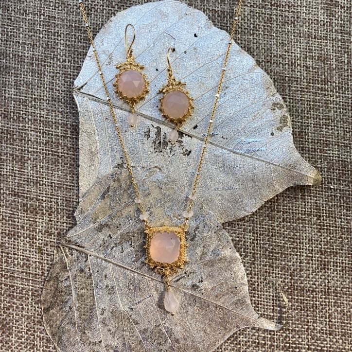 Pink Chalcedony Earrings