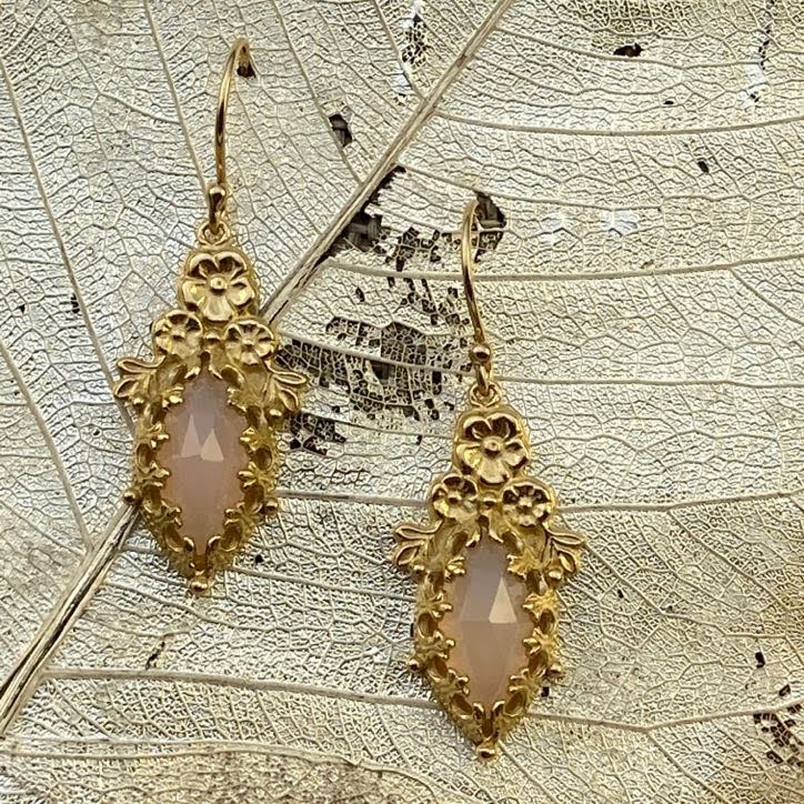 Marquise Fiori Rose Quartz Earrings