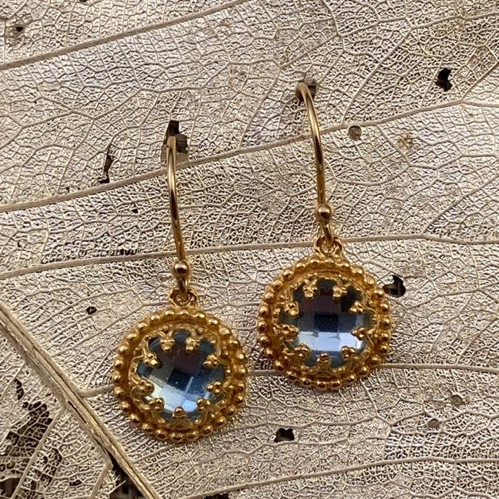 Small Round Gem Earrings